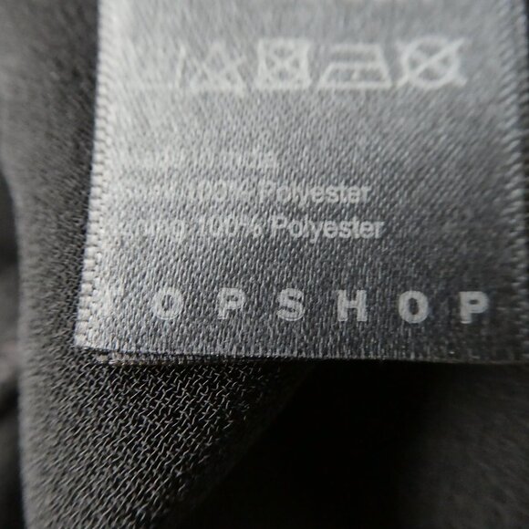 Top Shop Black Peasant Dress Midi White Polka Dots Tiered Ruffles Smocked Bodice - Picture 7 of 7